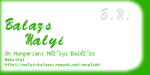 balazs malyi business card